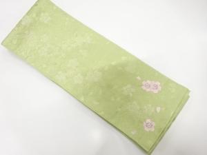 桜模様　刺繍　半幅帯